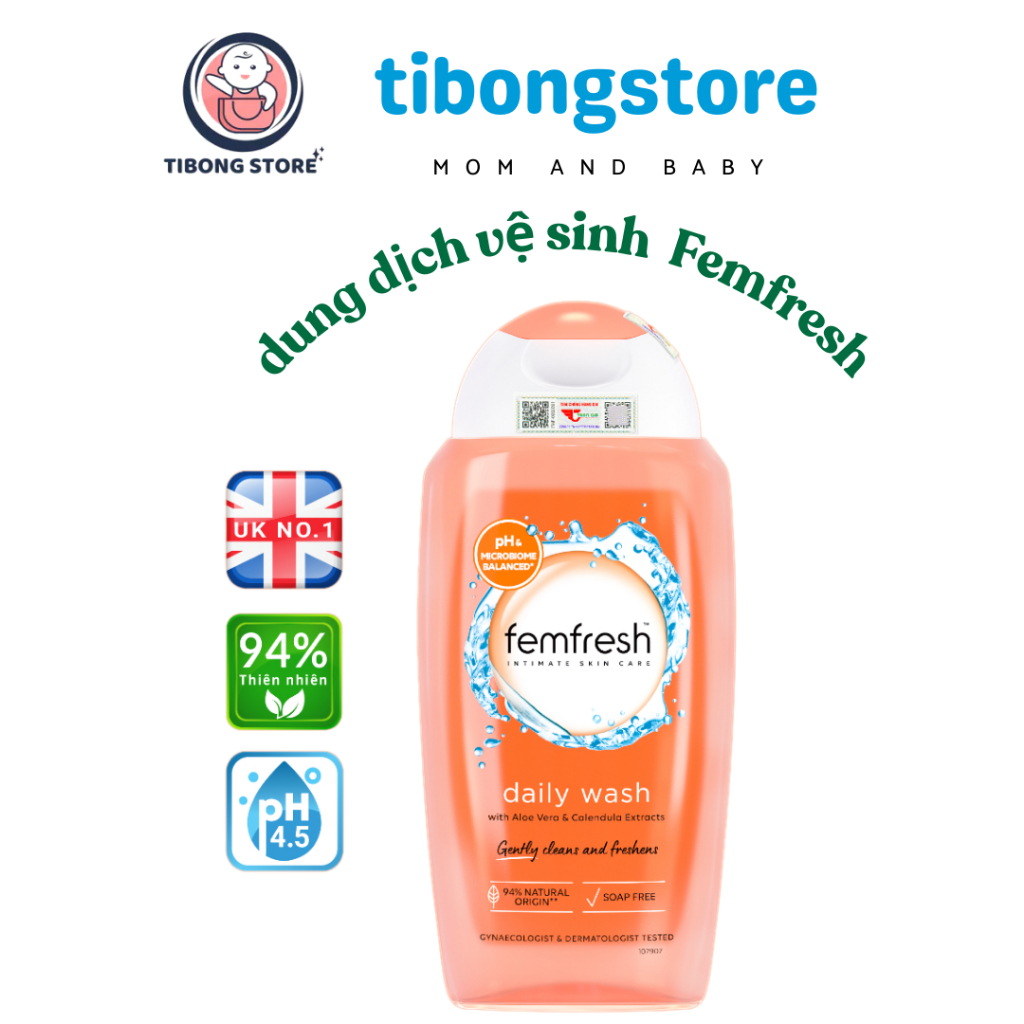[Chính hãng] Dung Dịch Vệ Sinh Phụ Nữ Femfresh Daily 250ml – Dịu Nhẹ Hàng Ngày, Cân Bằng pH, Khử Mùi
