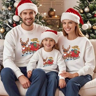 Áo Gia Đình- Áo Sweater Giáng Sinh Dày Dặn Tuần Lộc Đỏ Đô Pét Mịn, fullsize, Thích Hợp Gia Đình 2025