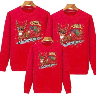 Áo Gia Đình- Áo Sweater Giáng Sinh Dày Dặn Tuần Lộc Đỏ Đô Pét Mịn, fullsize, Thích Hợp Gia Đình 2025