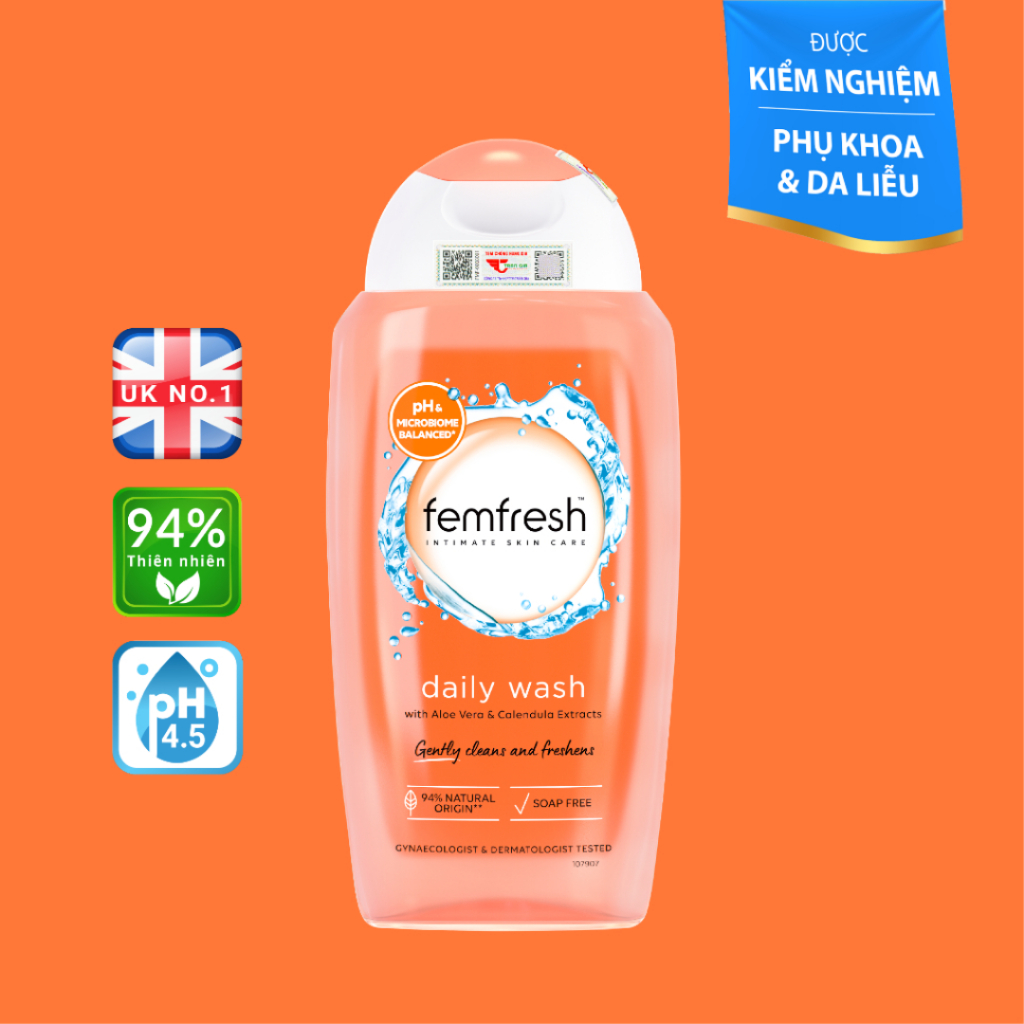 [Chính hãng] Dung Dịch Vệ Sinh Phụ Nữ Femfresh Daily 250ml – Dịu Nhẹ Hàng Ngày, Cân Bằng pH, Khử Mùi