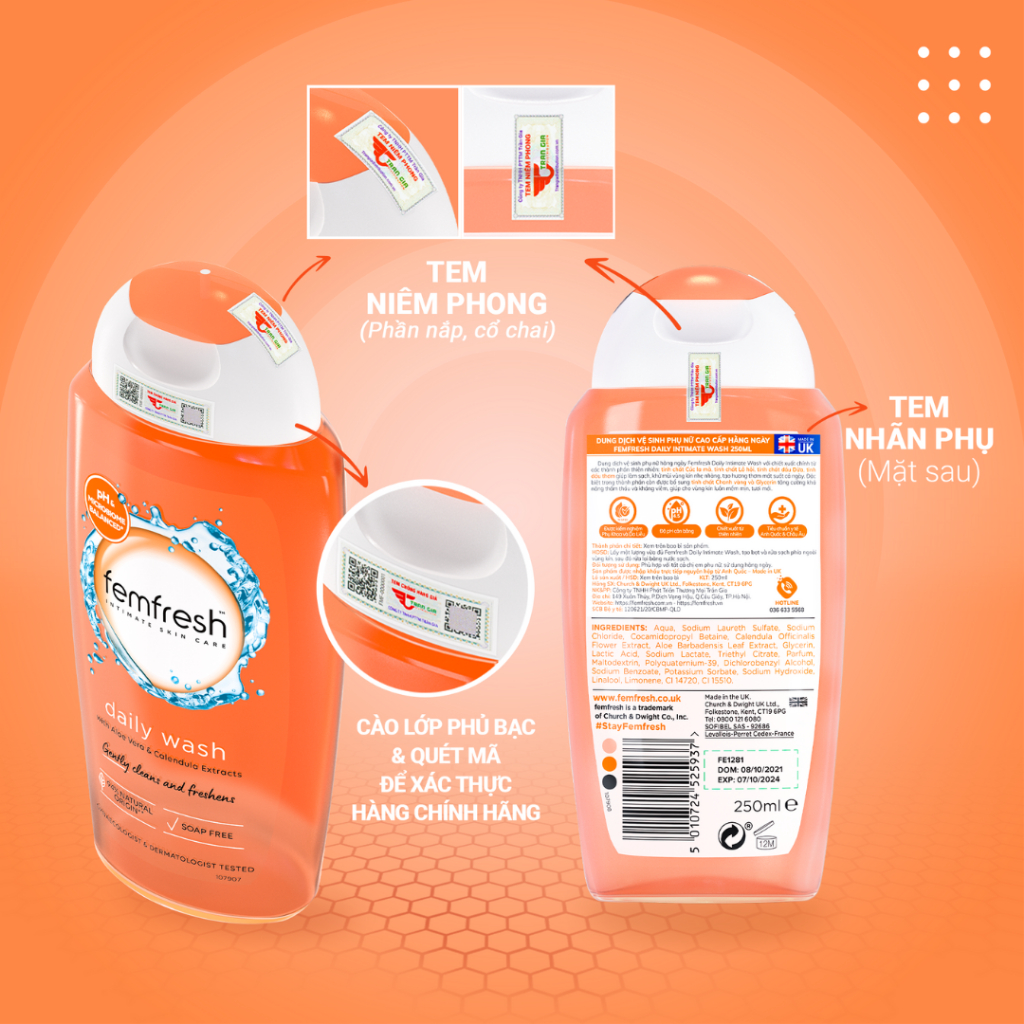 [Chính hãng] Dung Dịch Vệ Sinh Phụ Nữ Femfresh Daily 250ml – Dịu Nhẹ Hàng Ngày, Cân Bằng pH, Khử Mùi