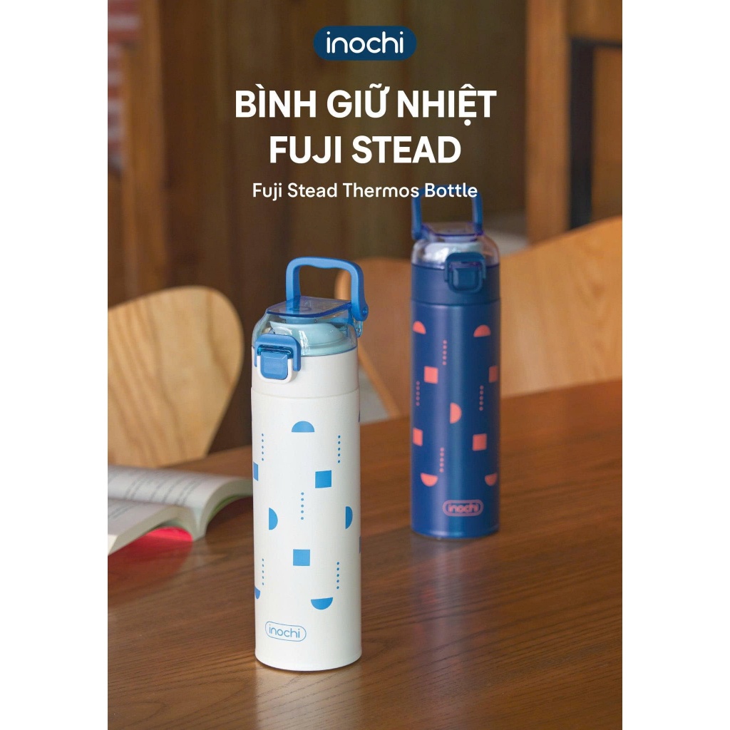 [NEW] Bình Giữ Nhiệt Inochi FUJI STEAD 500ml, 4 lớp cách nhiệt có lõi lọc có thể tháo rời và quai xách chắc chắn