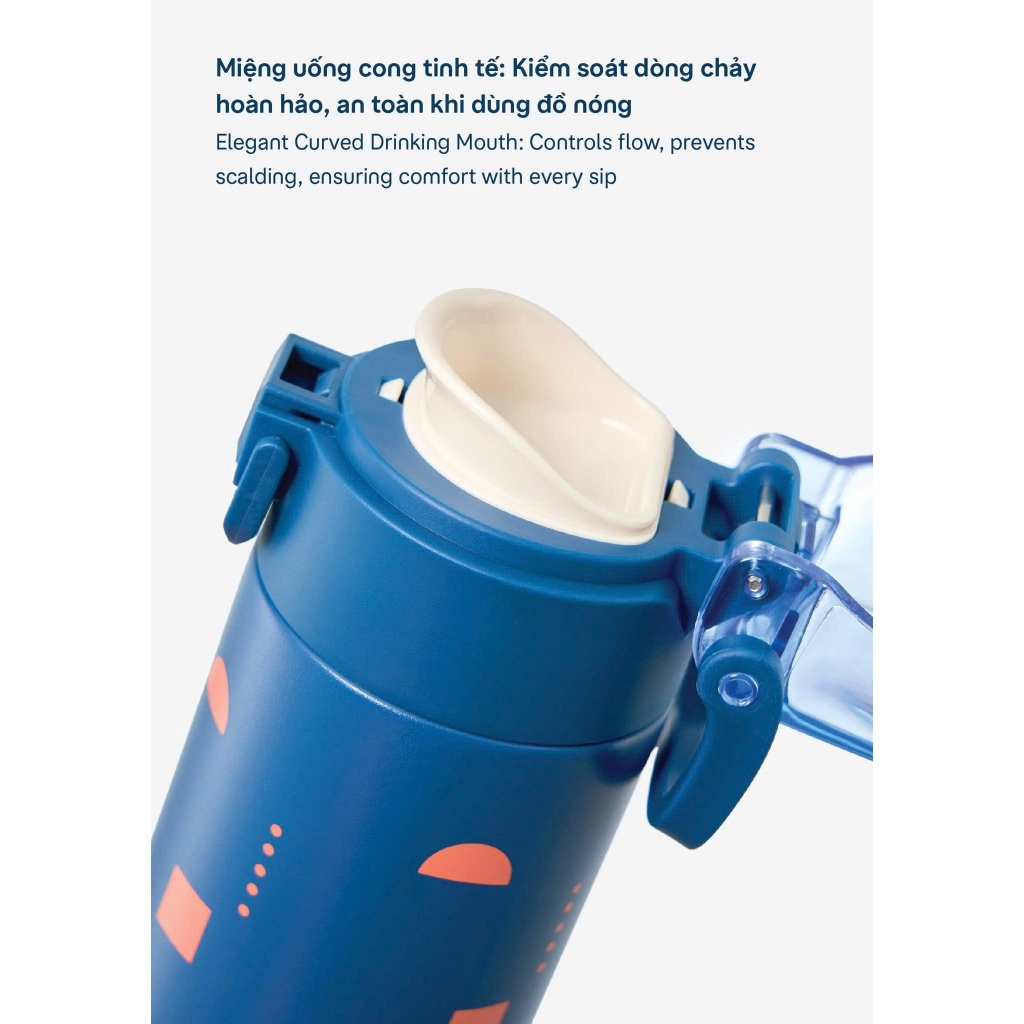 [NEW] Bình Giữ Nhiệt Inochi FUJI STEAD 500ml, 4 lớp cách nhiệt có lõi lọc có thể tháo rời và quai xách chắc chắn