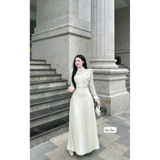 Sét áo ren và chân váy dập ly tiểu thư siêu xinh ạ 💯💝đi CHƠI, đi LÀM ,đi du lịch sang chảnh, xinh XINH đẹp