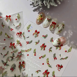Sticker Decal Trang trí Nail Noel 2025 Siêu Hot 5D | Hiệu Ứng Nổi Chân Thực | TheGioiNail666