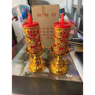 BỘ 2 CÂY ĐÈN THỜ HOẠ TIẾT LONG PHỤNG TRANG TRÍ BÀN THỜ MANG LẠI MAY MẮN, DÙNG PIN TIỆN DỤNG