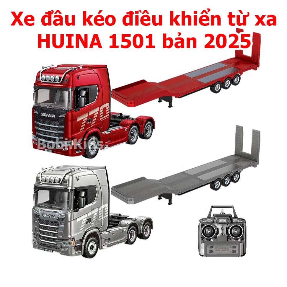 Đồ chơi xe tải điều khiển từ xa đầu kéo Huina 1501/1502 770S kèm móc cao cấp giá rẻ, đồ chơi ô tô điều khiển từ xa RC