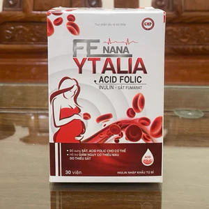 Viên uống Fe Nana Ytalia Acid Folic – Bổ sung Sắt & Acid Folic, Hỗ trợ giảm nguy cơ thiếu máu do thiếu sắt (Hộp 30 viên)