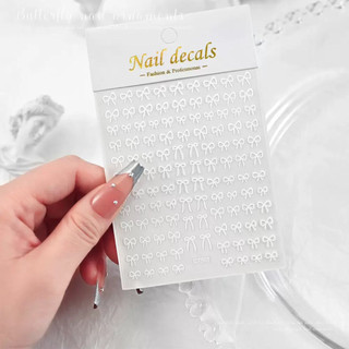 Sticker Dán Móng TheGioiNail666 | Sticker Nail Hot Trend Siêu Xinh | Miếng Dán Decal Nơ Trắng Cho Móng Tay