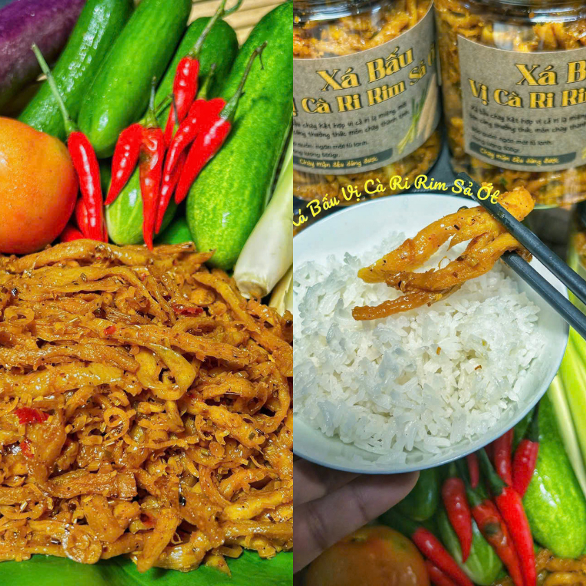 Xá Bấu Cà Ri Rim Sả Ớt, Giòn Cay Mặn Ngọt, Cực Kỳ Bắt Cơm, Dùng Chay ...