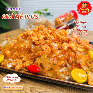 COMBO QUÁ MÊ PLUS Set Bánh Tráng Dẻo Hành Ớt Phơi Sương Trộn Muối Sặc Ớt Rim Hành Phi Tóp Mỡ Dầu Tỏi Tắc TIGER FOOD