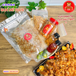 COMBO QUÁ MÊ PLUS Set Bánh Tráng Dẻo Hành Ớt Phơi Sương Trộn Muối Sặc Ớt Rim Hành Phi Tóp Mỡ Dầu Tỏi Tắc TIGER FOOD