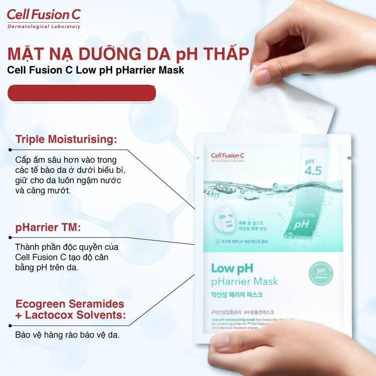Mặt Nạ Cell Fusion C Low pH pHarrier Cấp Ẩm & Cân Bằng Độ pH & Cica Cooling Mask Ngăn Ngừa Mụn - 4.5 Độ