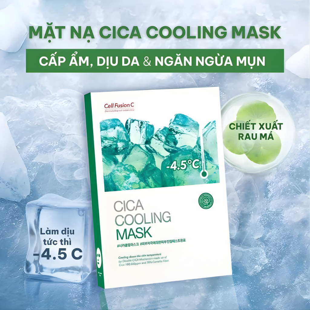 Mặt Nạ Cell Fusion C Low pH pHarrier Cấp Ẩm & Cân Bằng Độ pH & Cica Cooling Mask Ngăn Ngừa Mụn - 4.5 Độ