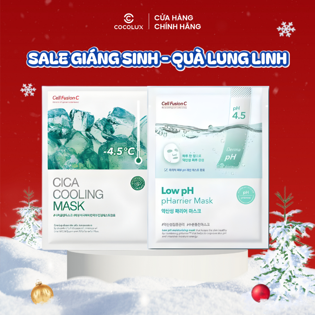 Mặt Nạ Cell Fusion C Low pH pHarrier Cấp Ẩm & Cân Bằng Độ pH & Cica Cooling Mask Ngăn Ngừa Mụn - 4.5 Độ