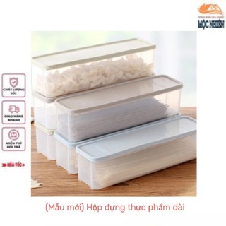 Combo 3 [Nắp màu] Hộp nhựa đựng thực phẩm dài, trong suốt, có nắp đậy - an toàn, tiện dụng