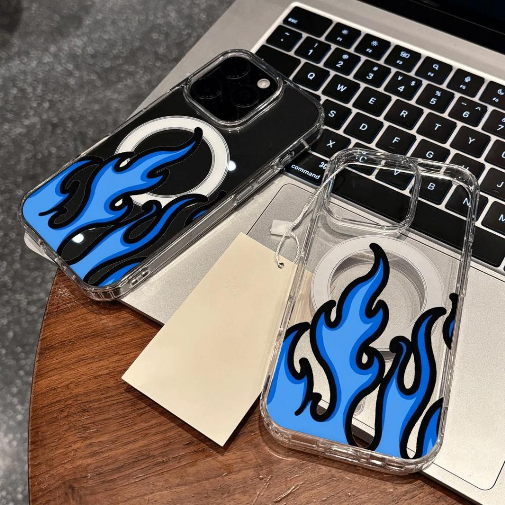 Màu xanh tuyệt vời flame áp dụng cho iphone 17/16/15 chống thấm nước vỏ điện thoại di động 14/13/11 đơn giản