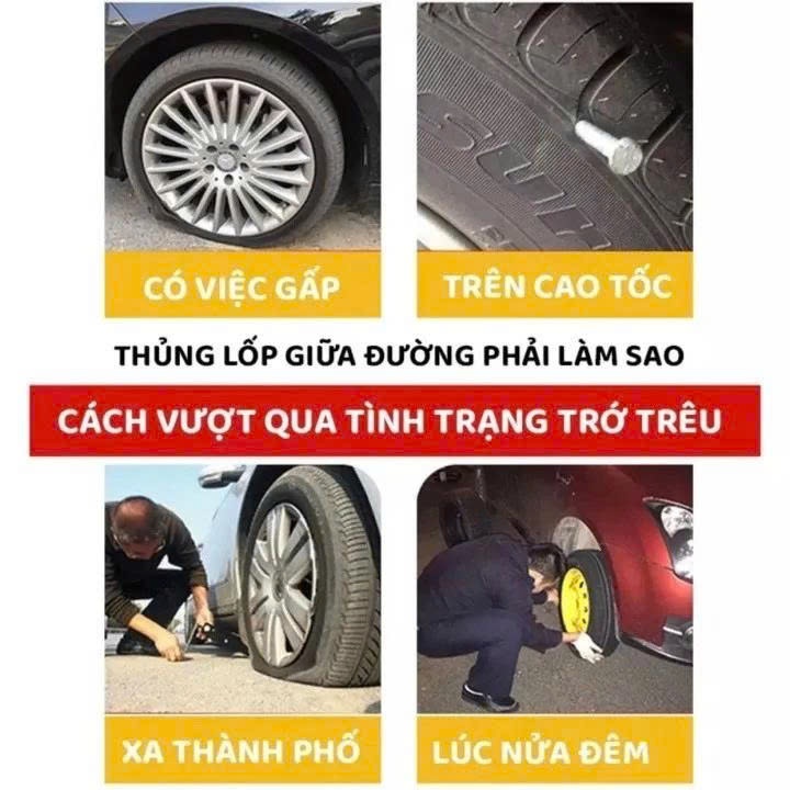 Bộ Vá Lớp Xe Máy, Mô Tô, Ô Tô Không Xăm Khẩn Cấp Chuyên Dụng Không Cấn Tháo Lắp Bánh Xe Bộ Vá Xe Không Xăm