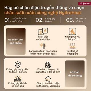 Chăn sưởi điện Fujihome HB1820M dùng nước làm ấm không gây khô da, an toàn, thời gian làm nóng nhanh