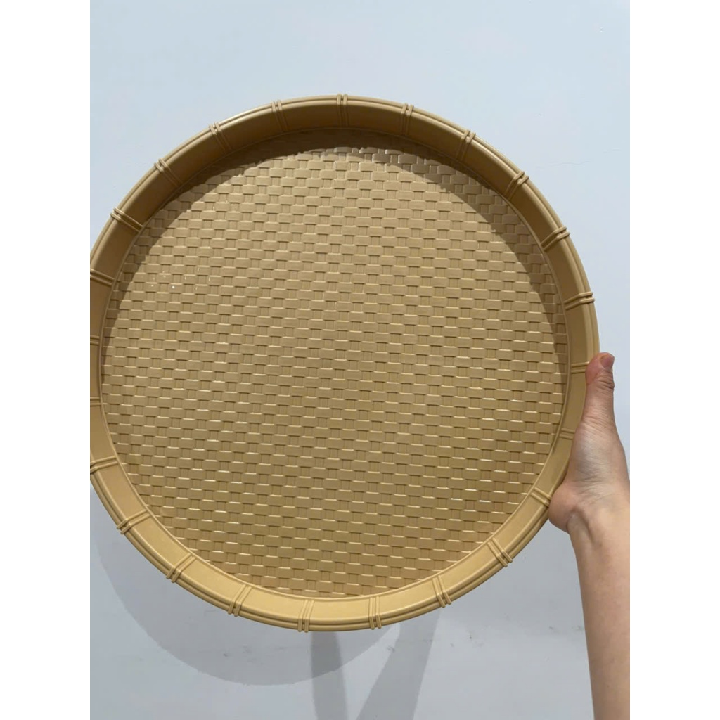 Combo 10-20-50 Mẹt Bún Nhựa Song Long | Nhựa PP An Toàn | Size Đại 42cm | Màu Kem | Dùng Quán Ăn, Nhà Hàng AMIZIN