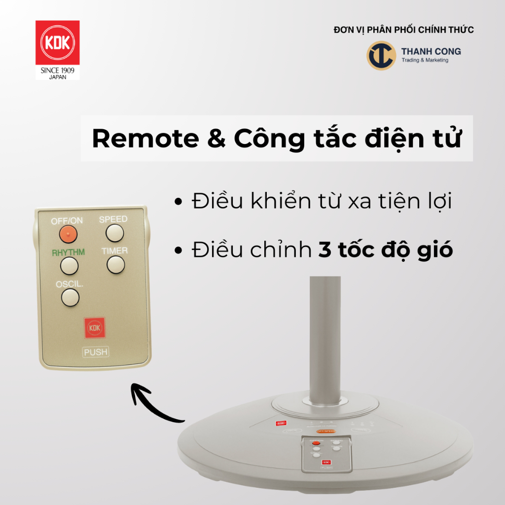 Quạt đứng KDK N30NH cánh nhựa, 3 tốc độ gió, 5 cánh 40cm, bảo hành chính hãng 24 tháng | BigBuy360 - bigbuy360.vn