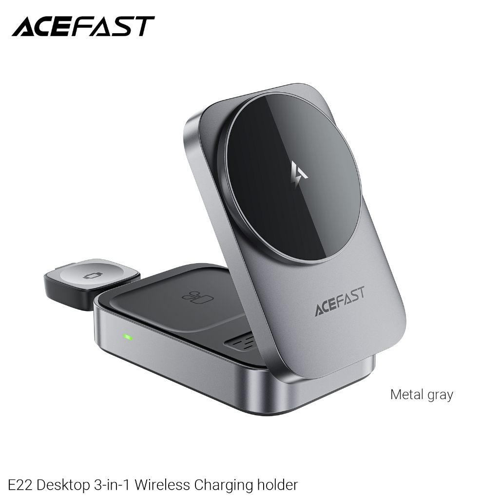 Đế Sạc Không Dây Để Bàn 3 Trong 1 ACEFAST E22 Gập Gọn Đa Năng Cho Điện Thoại Tai Nghe Đồng Hồ