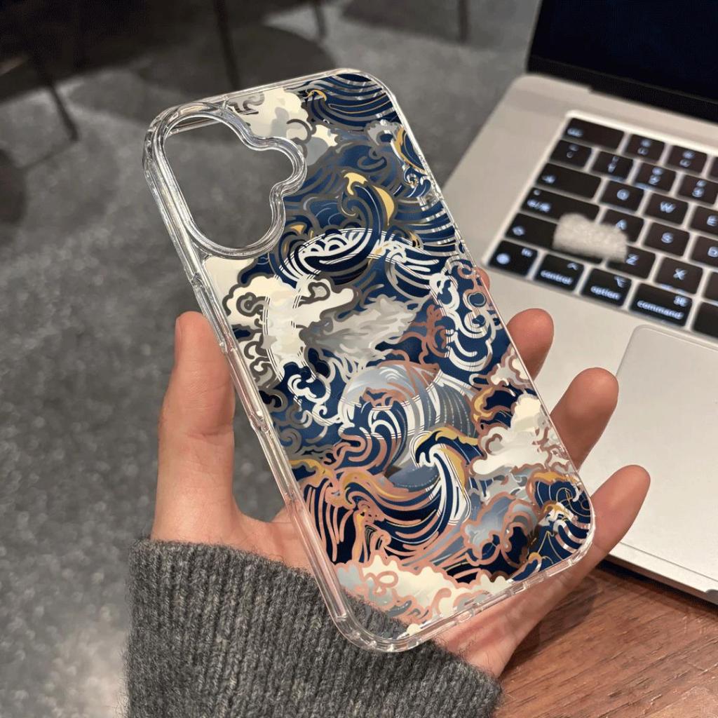 Sóng dòng áp dụng cho iphone 17/16/15 chống thấm nước vỏ điện thoại di động 14/13/11 đơn giản