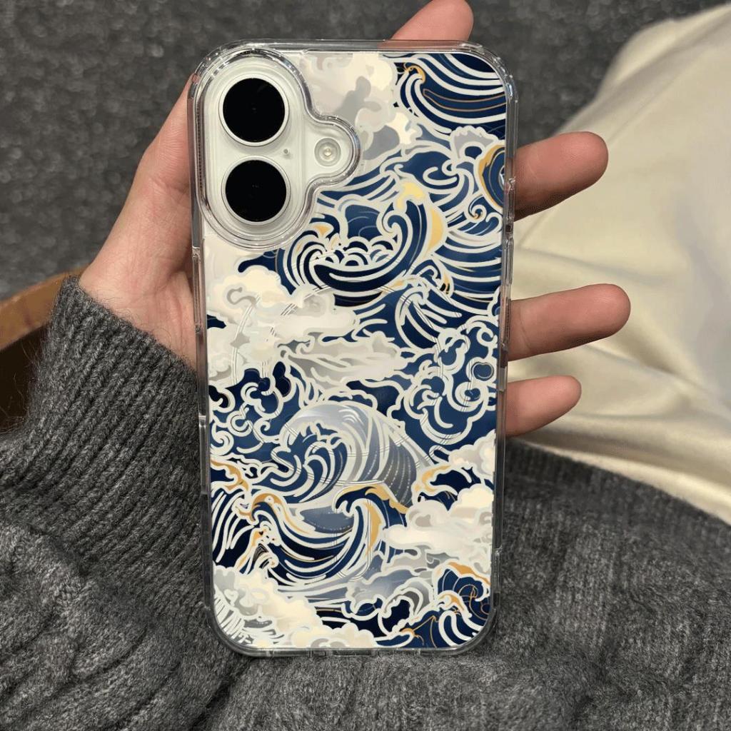 Sóng dòng áp dụng cho iphone 17/16/15 chống thấm nước vỏ điện thoại di động 14/13/11 đơn giản