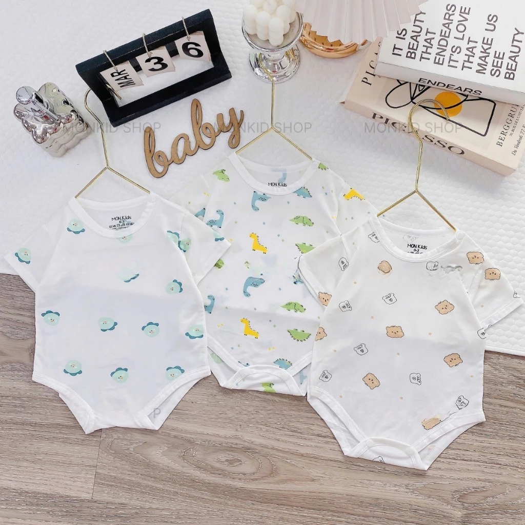 [Peinn] BODY CHIP - Combo 3/5 Body chip cộc tay chất thun lạnh mềm mại, thoáng cho bé sơ sinh size 0-9 tháng
