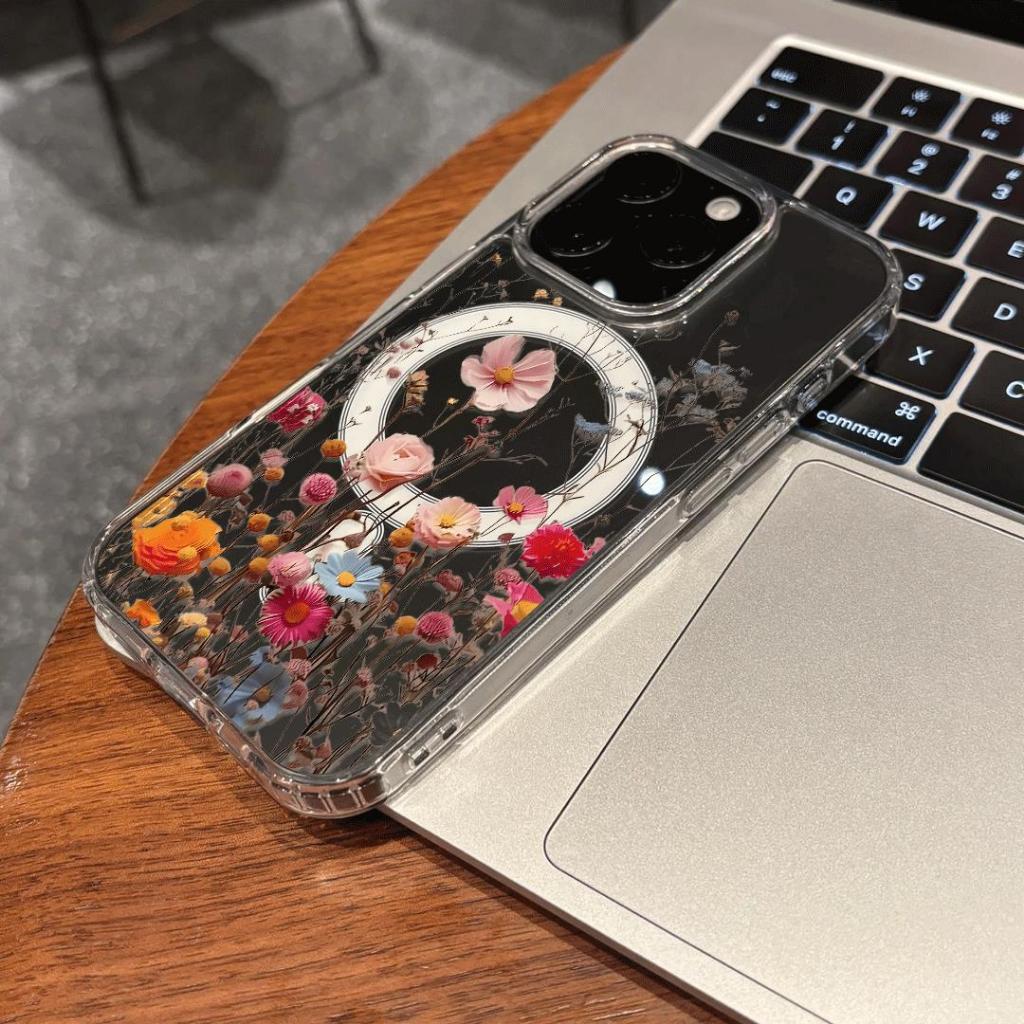 Hoa phù hợp với iphone 17/16/15 chống thấm nước vỏ điện thoại di động 14/13/11 đơn giản