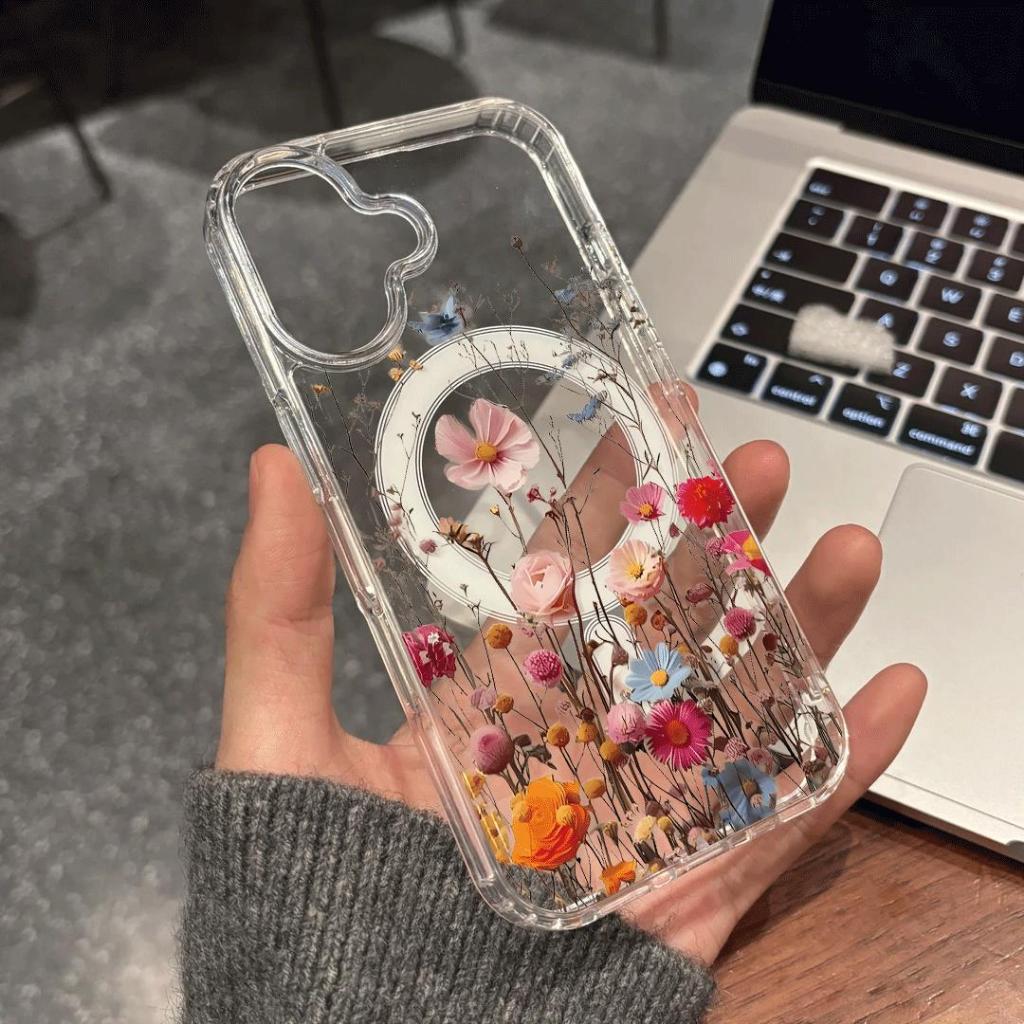 Hoa phù hợp với iphone 17/16/15 chống thấm nước vỏ điện thoại di động 14/13/11 đơn giản