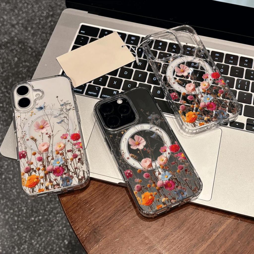 Hoa phù hợp với iphone 17/16/15 chống thấm nước vỏ điện thoại di động 14/13/11 đơn giản