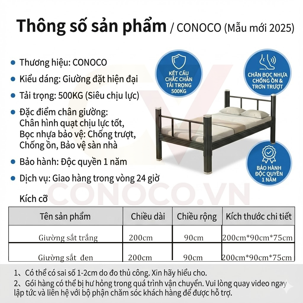 Giường Ngủ Sắt  Hiện Đại Giường Đơn Decor Phòng Trọ 90cm Khung Chắc Chắn Tải Trọng 500KG Giá Tốt