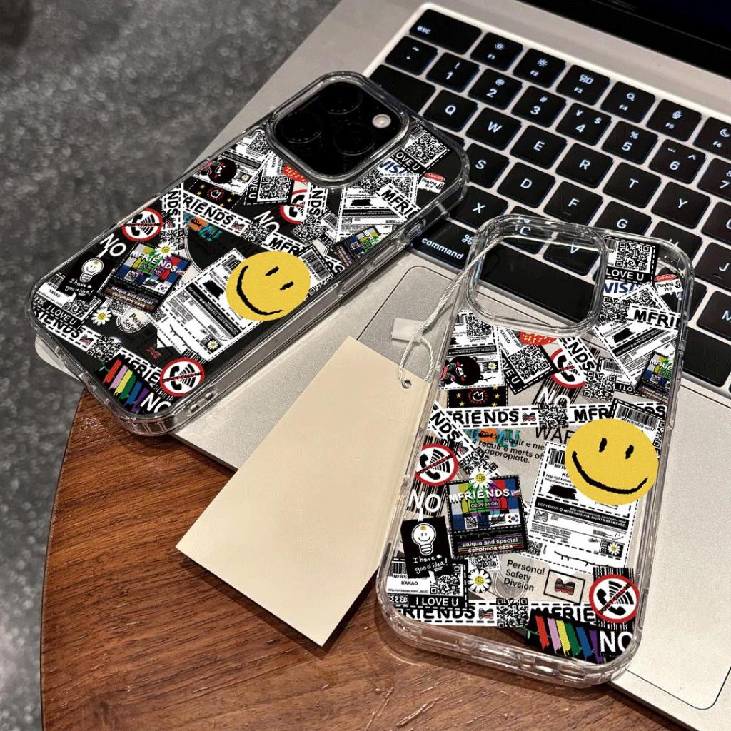 Màu vàng mặt cười phù hợp với iphone 17/16/15 chống thấm nước điện thoại trường hợp 14/13/11 đơn giản