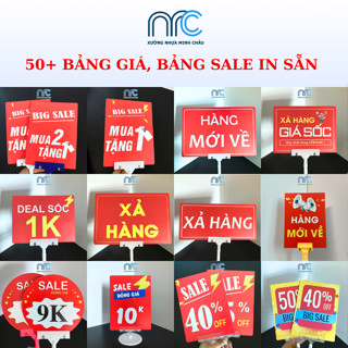 (Combo 2 Cái ) 50+ Mẫu bảng giá, bảng sale giảm giá, bảng sale in sẵn cho cửa hàng siêu thị - Hàng đẹp - Lỗi 1 đổi 1