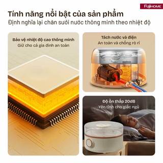 Chăn sưởi điện Fujihome HB1820M dùng nước làm ấm không gây khô da, an toàn, thời gian làm nóng nhanh