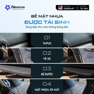 Dung Dịch Phục Hồi Nhựa Xe NOMA 250 – Chống Bạc Màu, Làm Đen & Giữ Bóng Nhựa Ô Tô Xe Máy 30ml