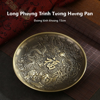Đĩa Xin Đài Đồng Thủ Công Khắc Long Phụng - Mang May Mắn Ngũ Phúc