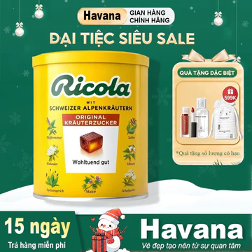 Kẹo ngậm ho thảo mộc Ricola giảm ho khô, đau rát, ngứa viêm họng