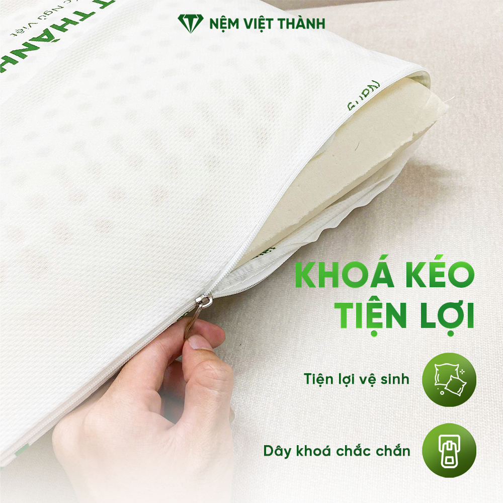 [Combo Khuyến Mãi] Gối Nằm Cao Su Thiên Nhiên OVAL Việt Thành Cao Cấp, Thoáng Khí, Nâng Đỡ, Bảo Vệ Sức Khoẻ Người Nằm.