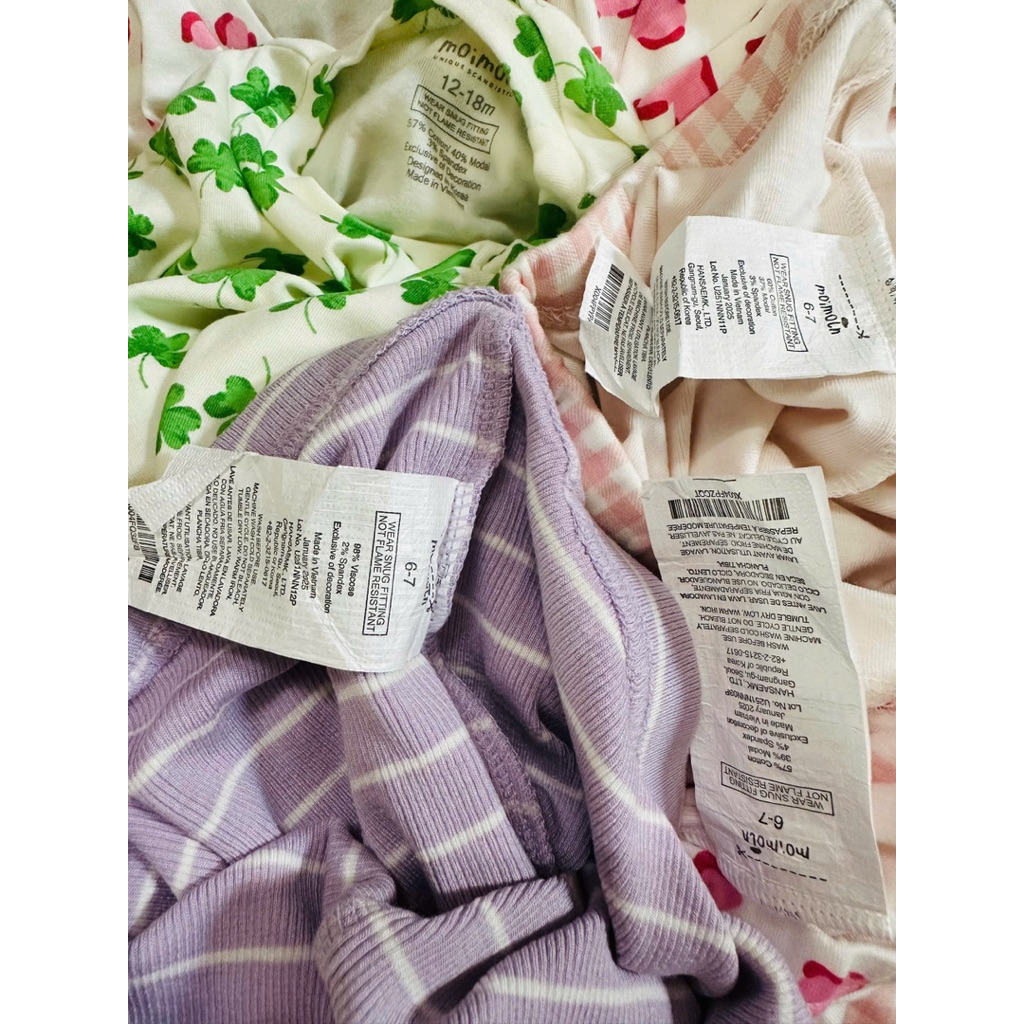 VNXK bộ dài tay moimoln chất cotton modal mềm mát (không có tag giấy chỉ có tag sườn)