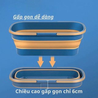 Bộ Chổi Lau Nhà tự vắt Kèm Chậu gấp gọn YATASMART + 4 Miếng bông lau Lau