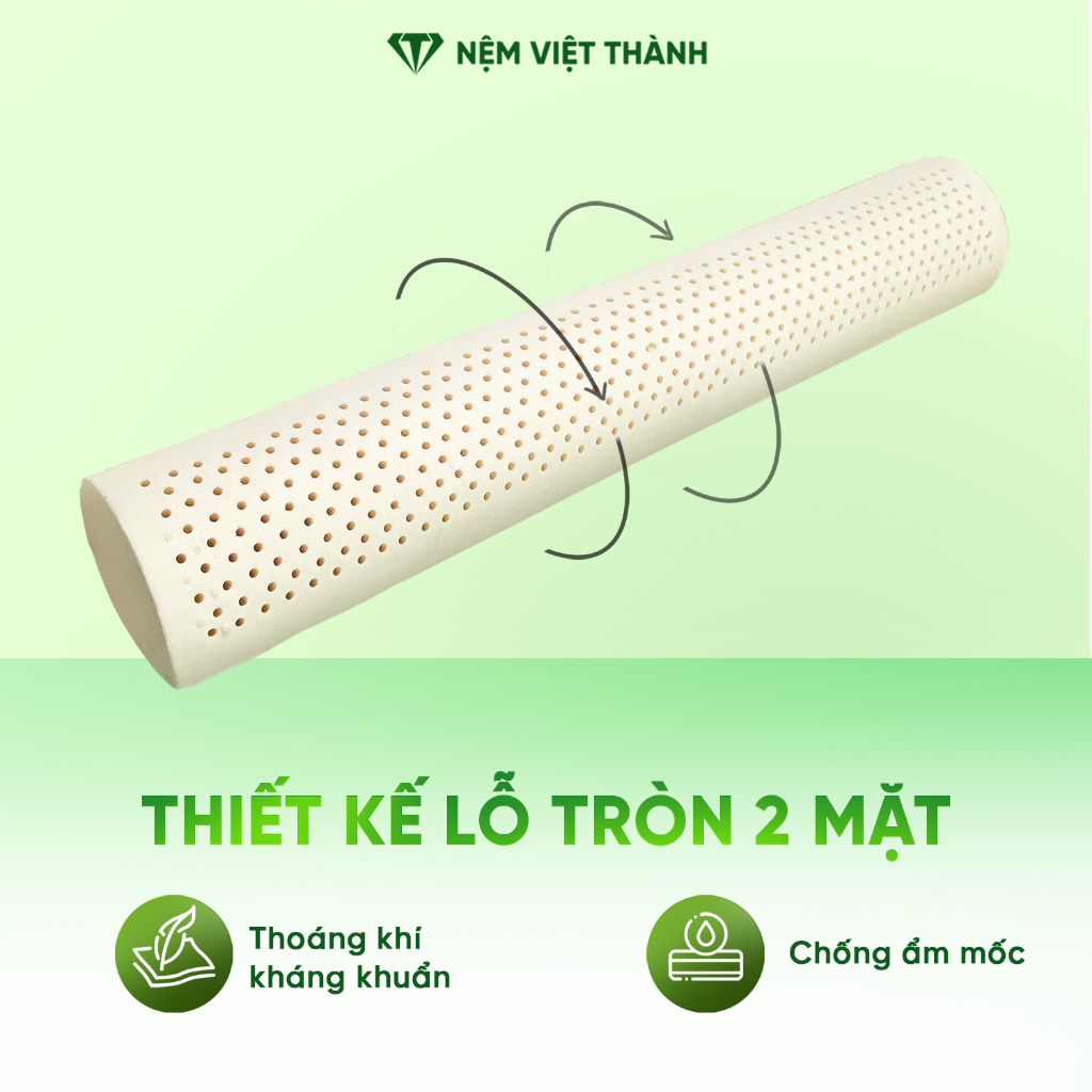 [COMBO KHUYÊN MÃI] Gối Ôm Cao Su Thiên Nhiên Việt Thành, Kích Thước 20x100, Không Nóng Bí, Không Xẹp Lún, Ôm Sát Cơ Thể.