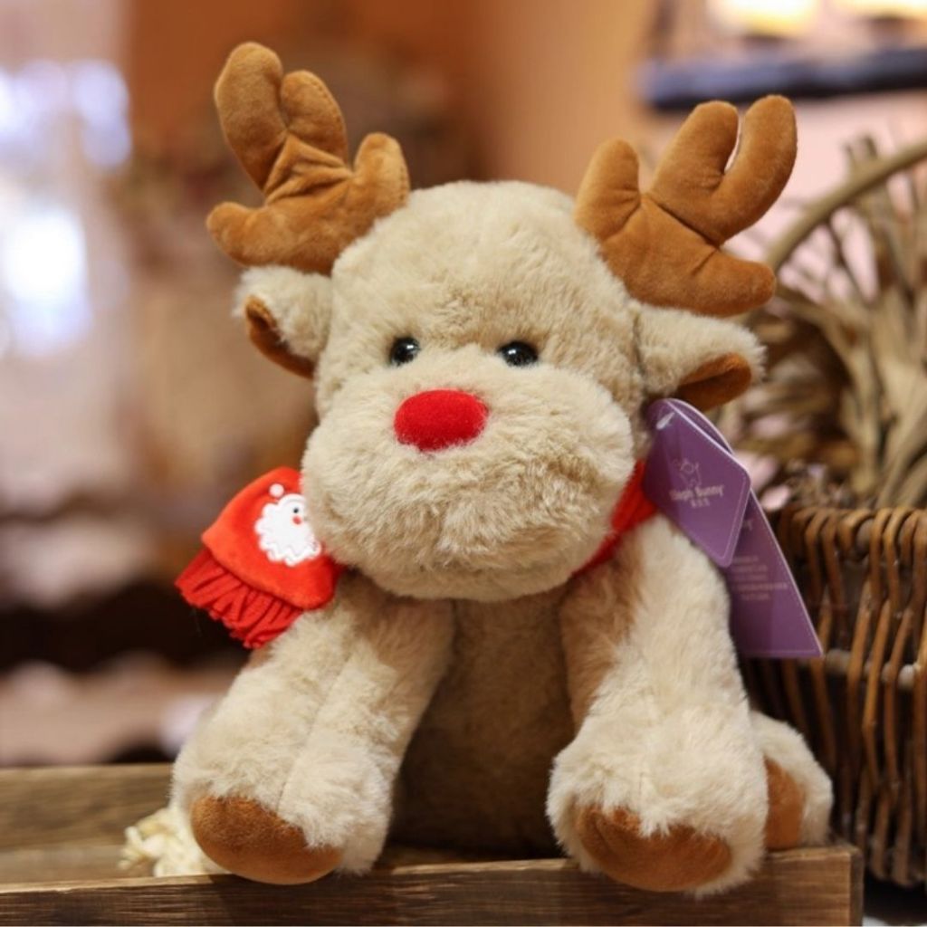 Gấu Bông Tuần Lộc Quàng Khăn Đỏ Noel, Gấu Bông Giáng Sinh Noel Quà Tặng Cho Bé, Người Yêu, Bạn Trai, Bạn Gái