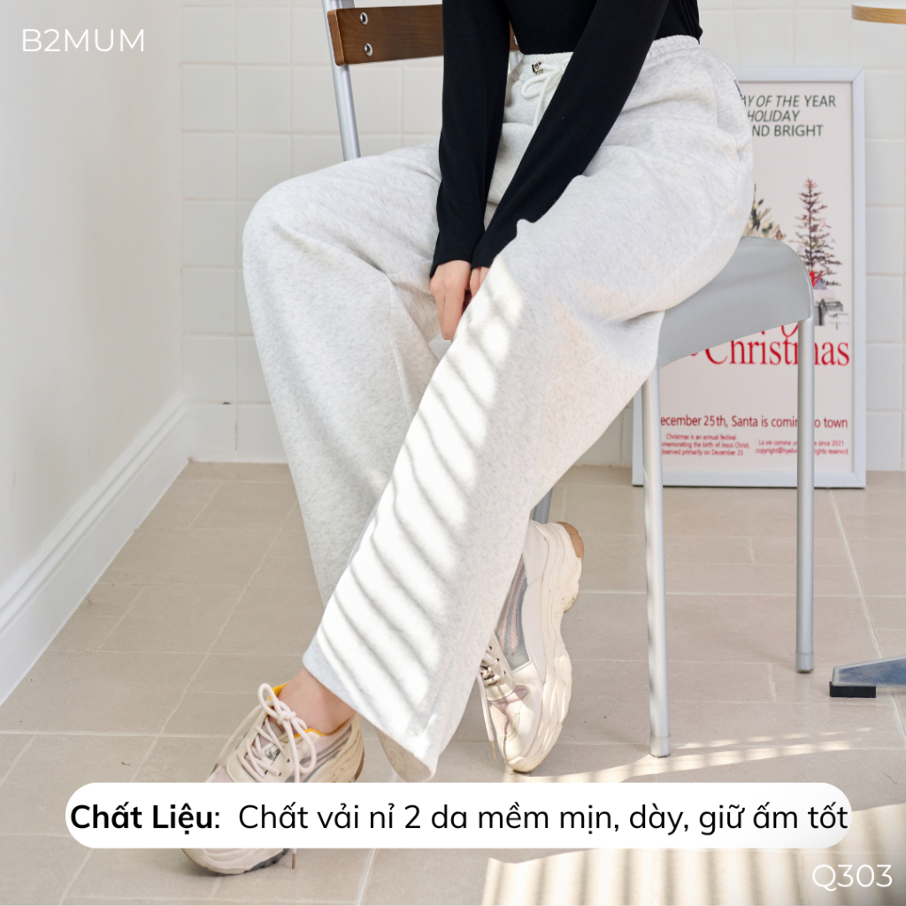 Quần Nỉ Dáng Suông Cho Mẹ Bầu Siêu Hack Dáng, Có Chốt Điều Chỉnh Linh Hoạt, Mặc Được Cả Khi Bầu và Sau Sinh  Q303 B2MUM