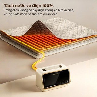 Chăn sưởi điện gia đình Fujihome HB1820PRO dùng nước làm ấm không gây khô da, an toàn, có hẹn giờ