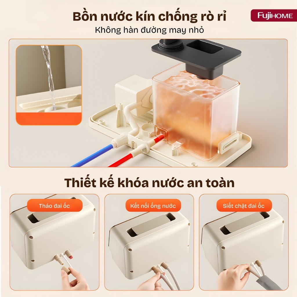 Chăn sưởi điện 1,8m x 2m dùng nước FUJIHOME HB1820PRO, mền 65 độC làm ấm điều khiển từ xa có hẹn giờ
