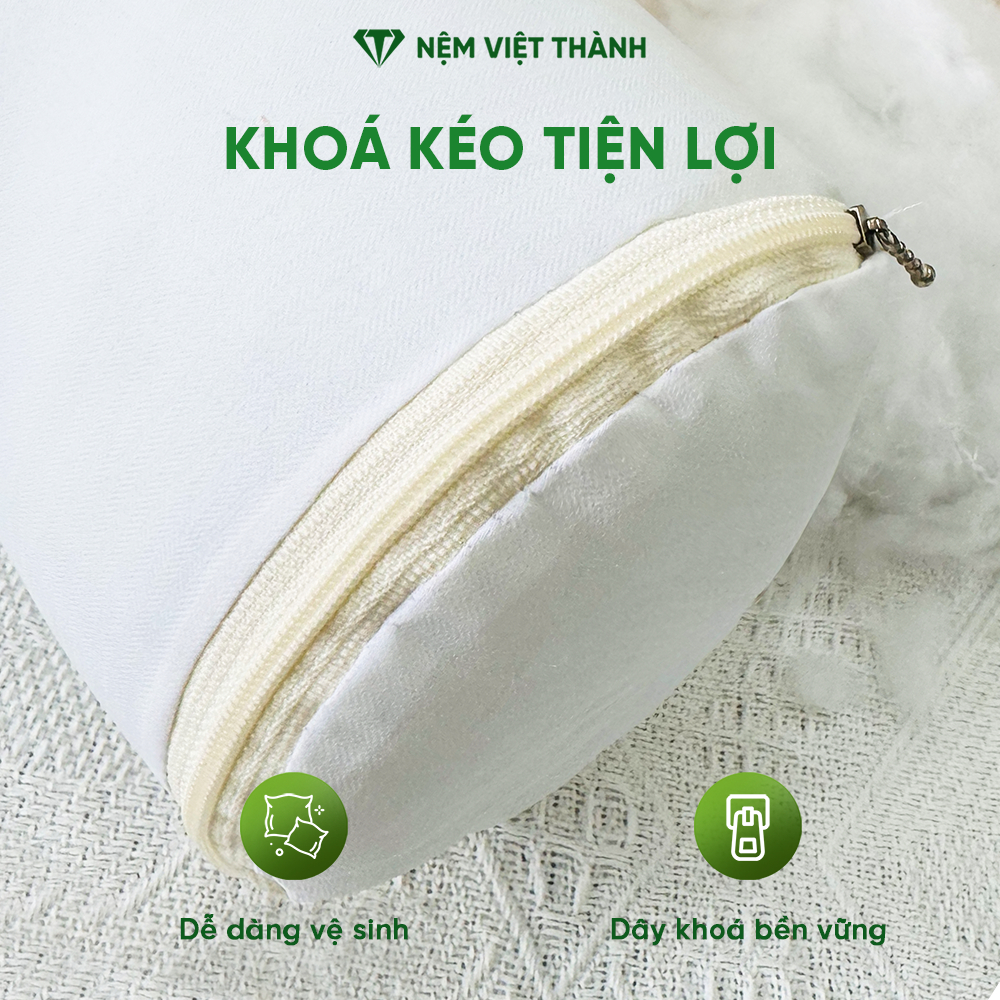 [COMBO KHUYẾN MÃI] Gối Ôm Gòn Việt Thành Hút Chân Không 35x100, 20x60, Mềm Mại, Ôm Sát Cơ Thể, Khóa Kéo Tiện Lợi.