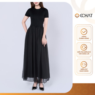 Đầm Nữ 𝐂𝐂𝐇𝐀𝐓 Dáng Xòe Angel Basic Chất Liệu Thun Phối Voan Cao Cấp 15VNC8002XT