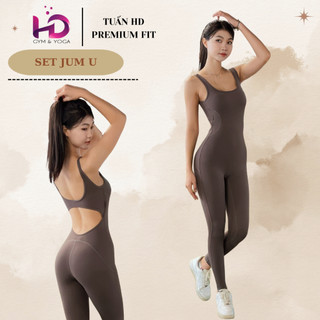 Bộ Jumsuit Jum U Nữ Liền Thân Tập Gym, Yoga, Đạp Xe Có Đệm Mút Vải Cao Cấp Co Giãn Thoải Mái